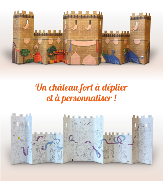 Pochette - Mon château fort à déplier, colorier et décorer !