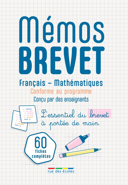 Pochette - Mémos Brevet : 60 fiches de révision - Français et Mathématiques