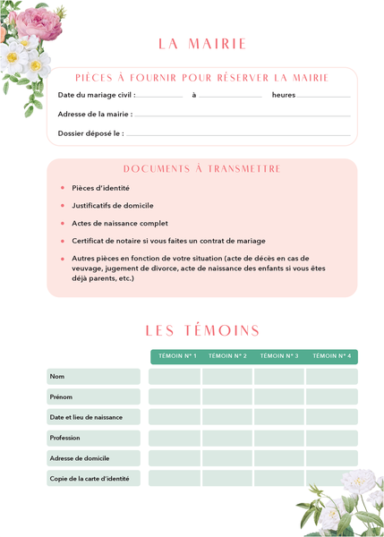 Le planner de mon mariage - Pour une organisation sur-mesure