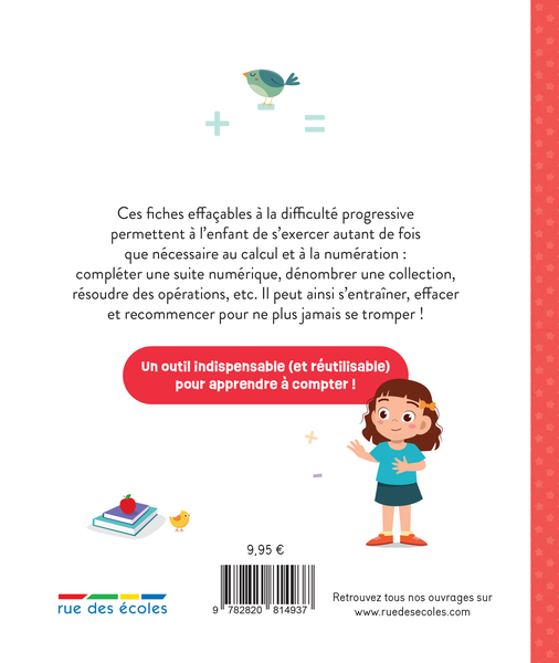 Mes fiches d'entraînement effaçables - Numération et Calcul - Grande section-CP