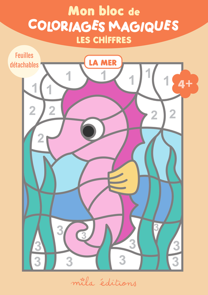 Mon bloc de coloriages magiques : la mer