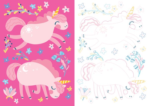 Mon beau carnet de coloriage : Licornes