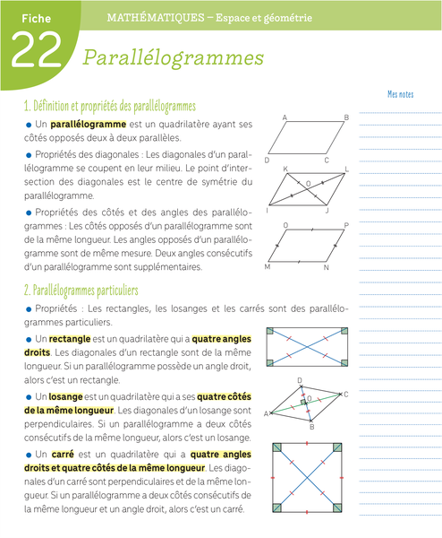 Boîte à fiches - 5e