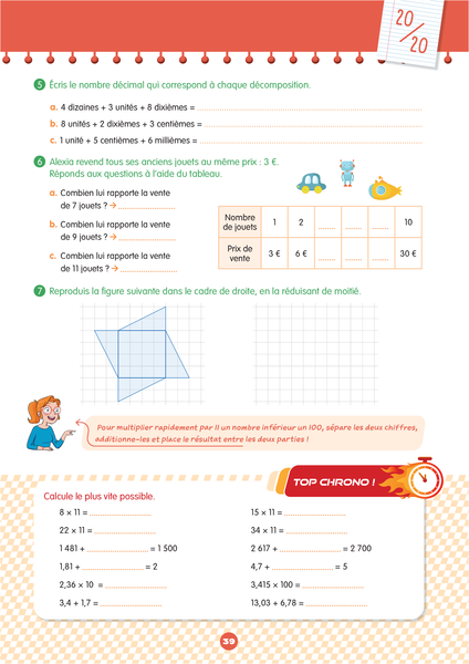 Mon prof à la maison - Maths CM2
