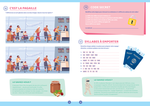 Cahier de jeux - Voyage