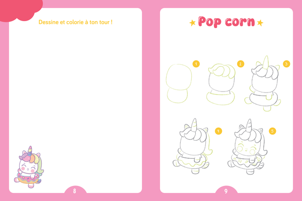 Mes licornes kawaï à dessiner pas à pas