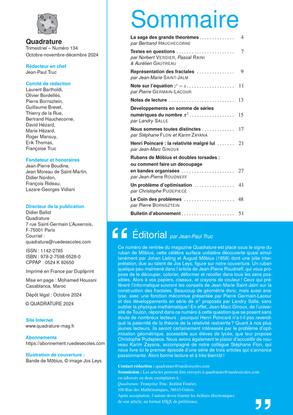 Quadrature n° 134