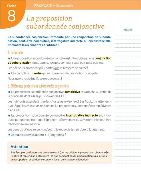 Boîte à fiches - 4e