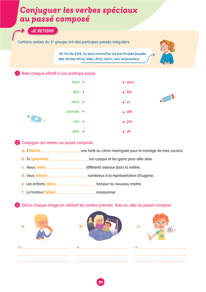 Mon prof à la maison - Conjugaison CE2