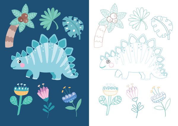 Mon beau carnet de coloriage : Dinosaures