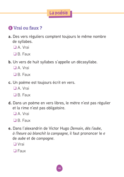 Les fiches d'entraînement effaçables - Français - 6e