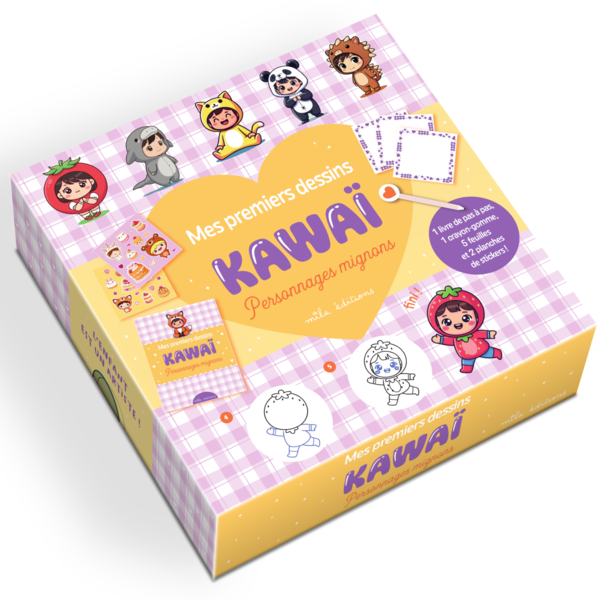 Mes premiers dessins kawaï - Personnages mignons (coffret)