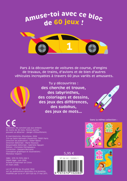 Les transports et les engins - Mon bloc de jeux