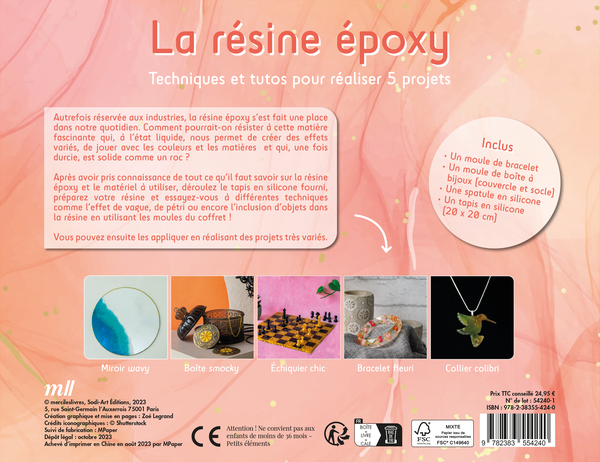 La résine époxy - Techniques et tutos pour réaliser 5 projets (coffret)
