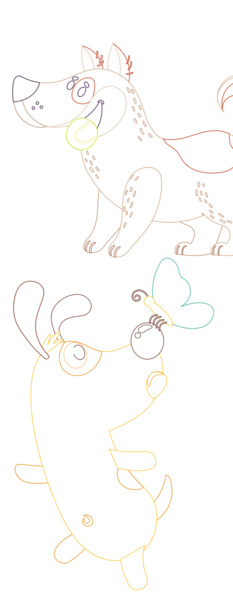 Chiens craquants - Mes petites cartes à colorier