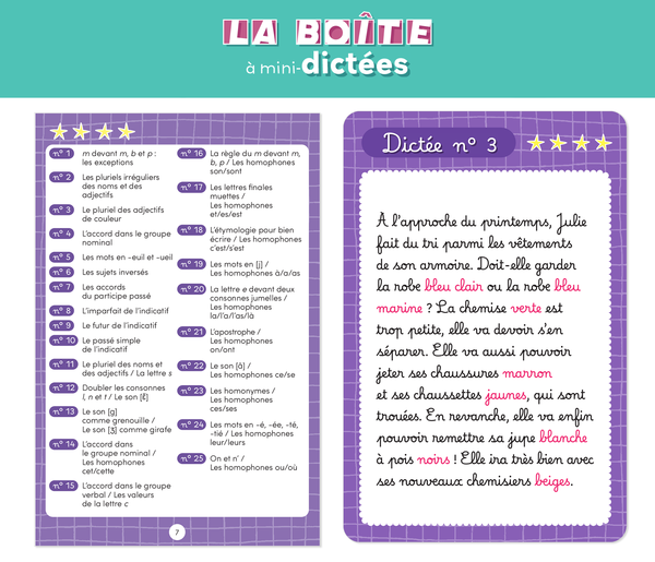 La boîte à mini-dictées - CE2-CM1-CM2