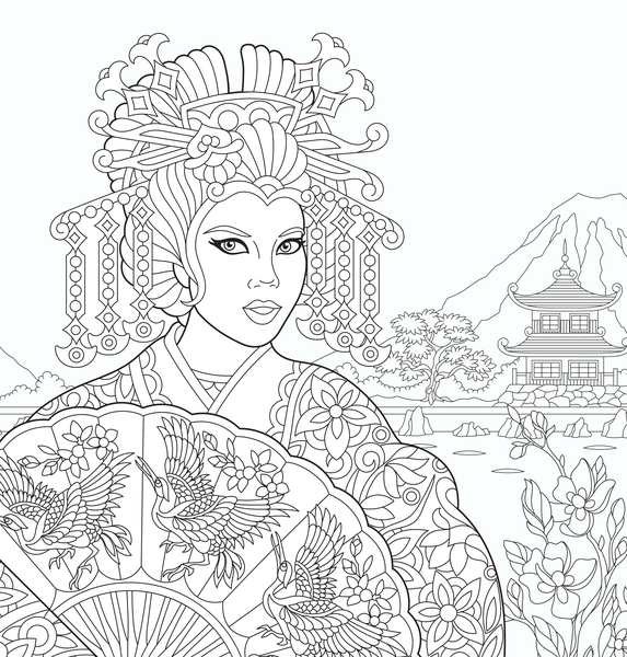 Beautés du Japon - Coloriages pour me détendre