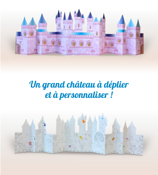 Pochette - Mon château de licornes à déplier, colorier et décorer !