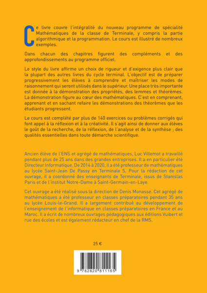Manuel de mathématiques - Terminale - Enseignement de spécialité