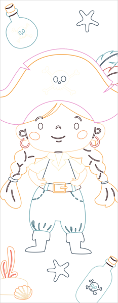 Pirates courageux - Mes petites cartes à colorier