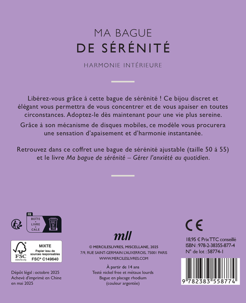 Ma bague de sérénité - Harmonie interieure (coffret)