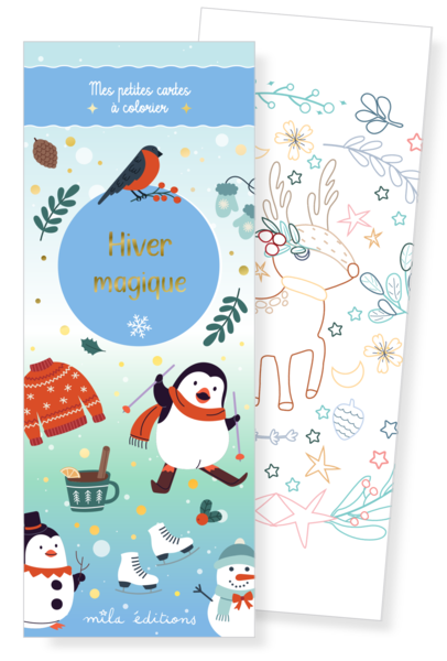 Hiver magique - Mes petites cartes à colorier