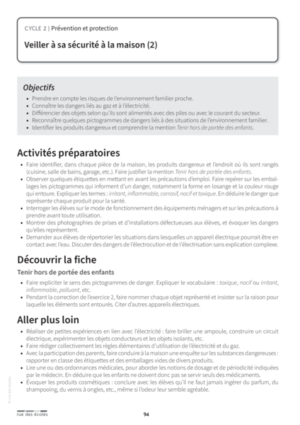 Les Fiches de l'école - Apprendre à porter secours Cycles 1, 2, et 3