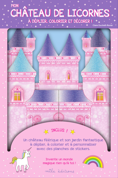 Pochette - Mon château de licornes à déplier, colorier et décorer !
