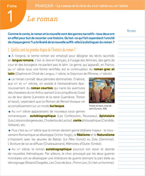 Boite à fiches - Seconde