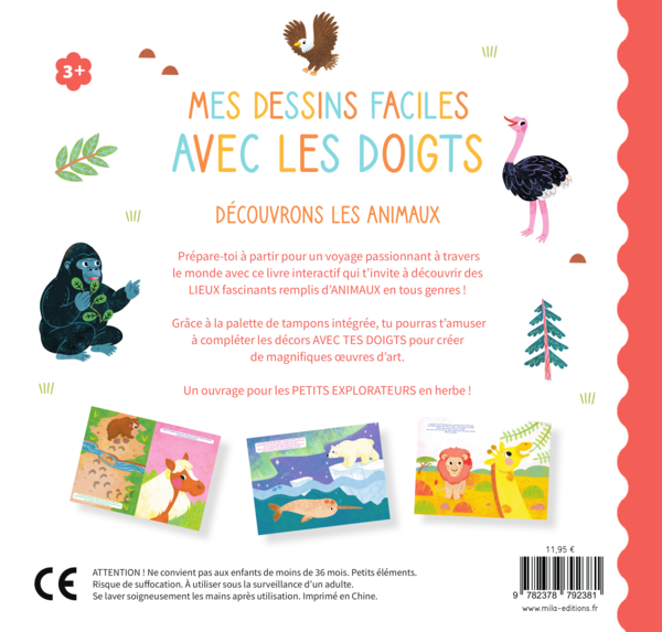 Mes dessins faciles avec les doigts - Découvrons les animaux
