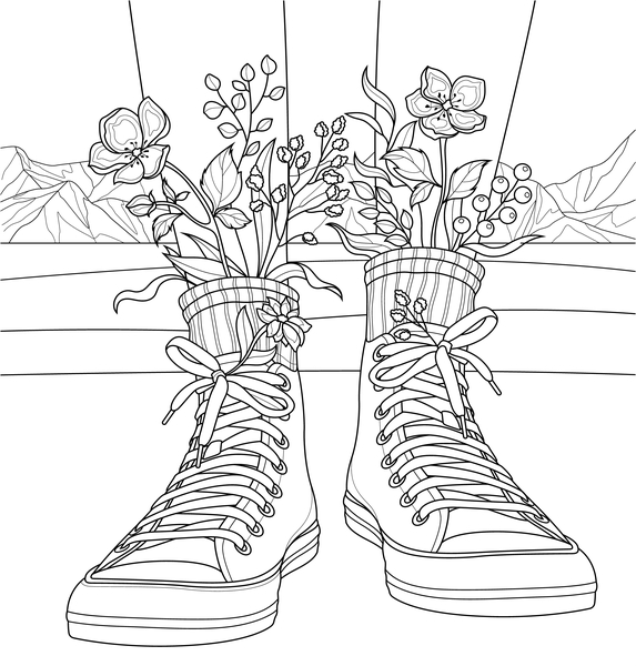 Fleurs sauvages - Coloriages pour me détendre