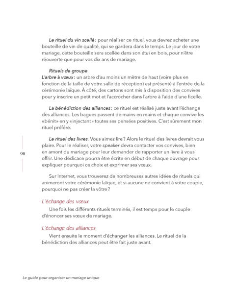 Le guide pour organiser un mariage unique