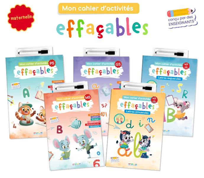 Mon cahier d'activit&eacute;s effa&ccedil;ables