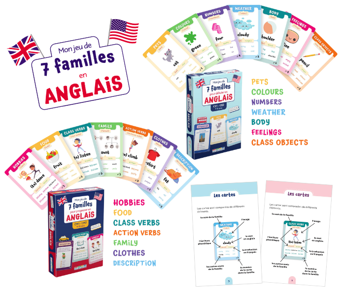 Mon jeu de 7 familles en anglais